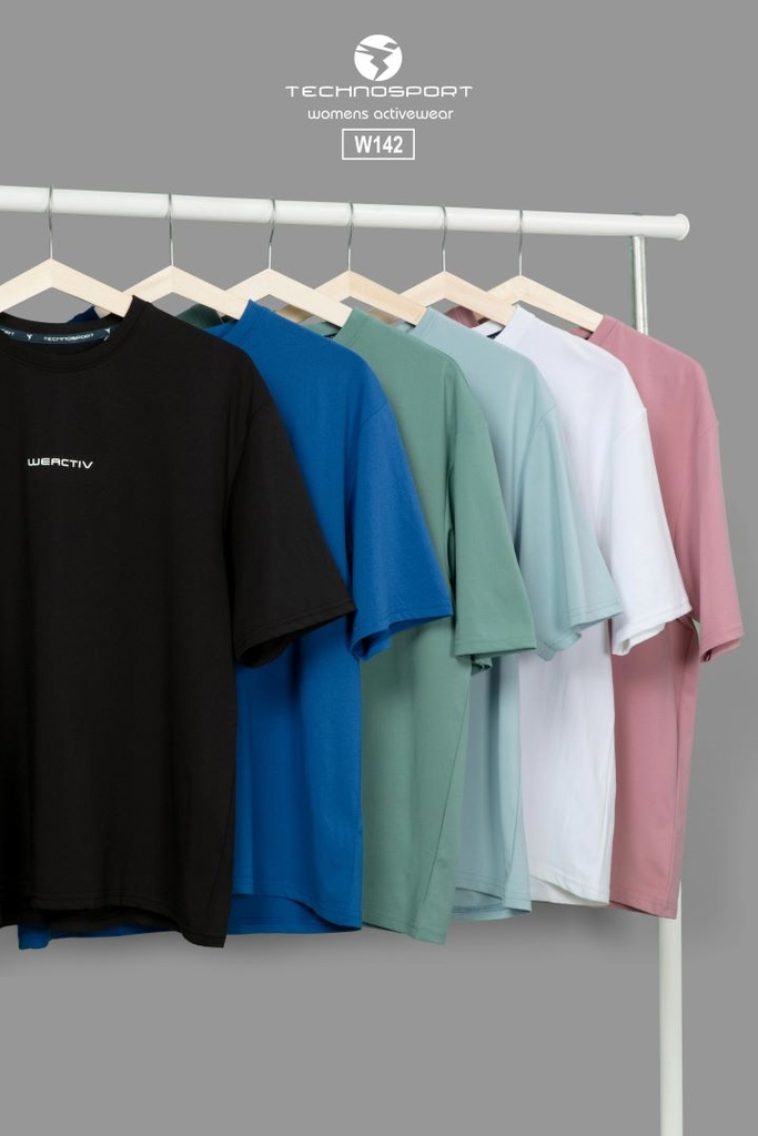 W142-1 | TECHNOSPORT WOMENS BASIC OVERSIZED H/S