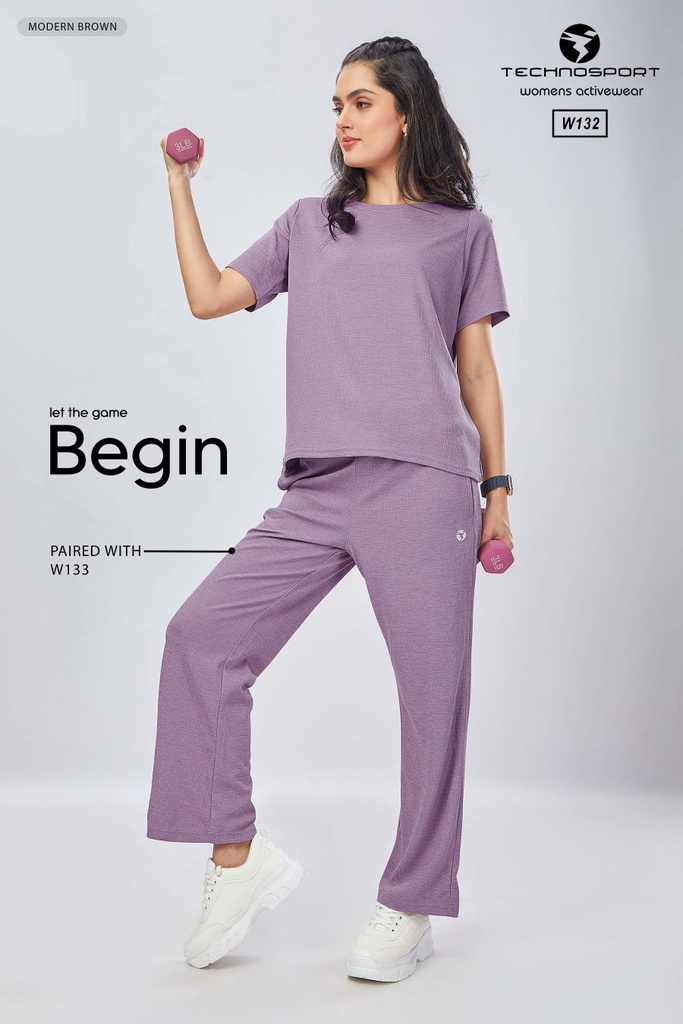 W132-4 | TECHNOSPORT WOMENS BASIC OVERSIZED H/S
