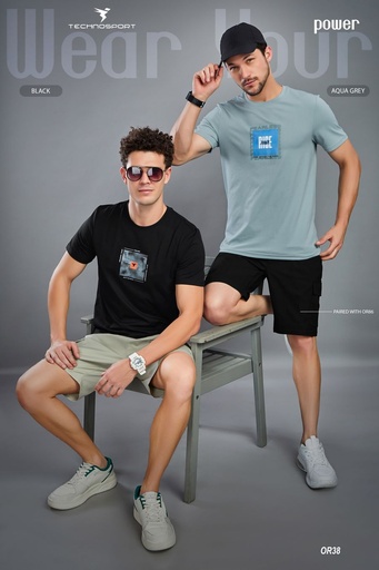 OR38/2-4 | TECHNOSPORT MENS BASIC CREWNECK PRINTED H/S