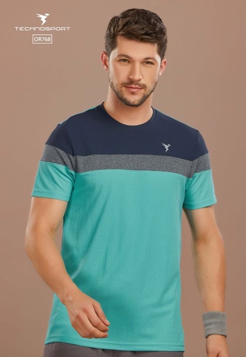 OR768/3-1 | TECHNOSPORT MENS COLORBLOCK CREWNECK H/S