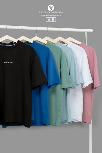 W142-3 | TECHNOSPORT WOMENS BASIC OVERSIZED H/S