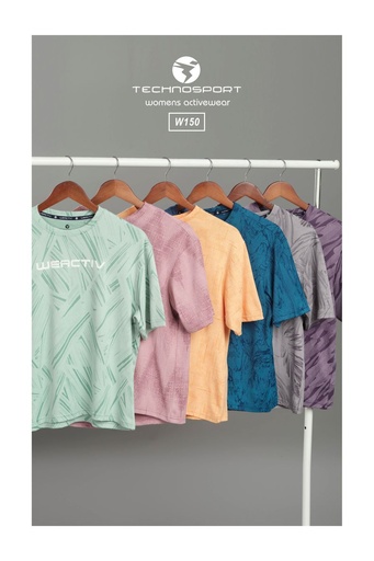 W150-3 | TECHNOSPORT WOMENS JACQUARD CREWNECK H/S