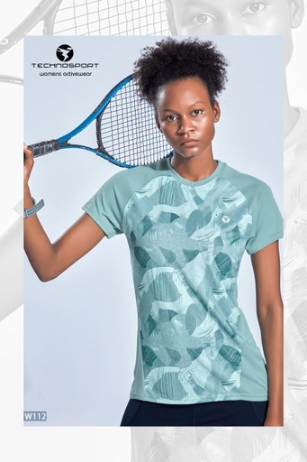 W112/3-3 | TECHNOSPORT WOMENS DIGITAL PRINT CREWNECK